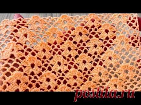 AMAZING 3-D  Flower-Patterned Shawl, Blouse, Tunic and Runner Model Tutorial