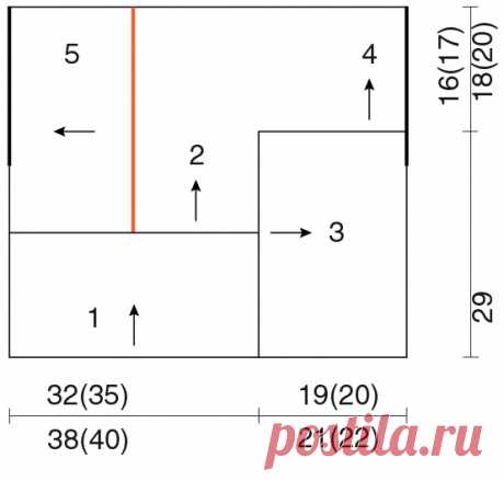 Черно-белый стильный топ — схема вязания спицами с описанием на BurdaStyle.ru