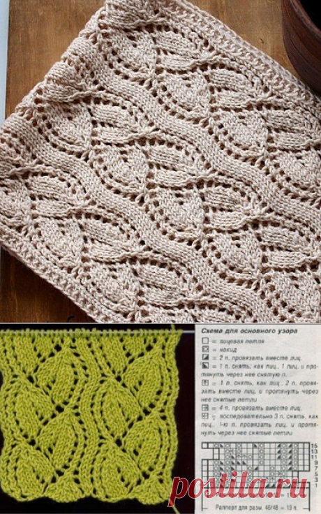 Красивый узор для вязания шарфа (Вязание спицами) | Журнал Вдохновение Рукодельницы