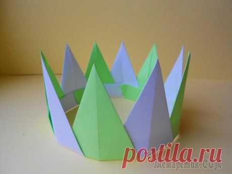Оригами корона. Модульное оригами - схема сборки