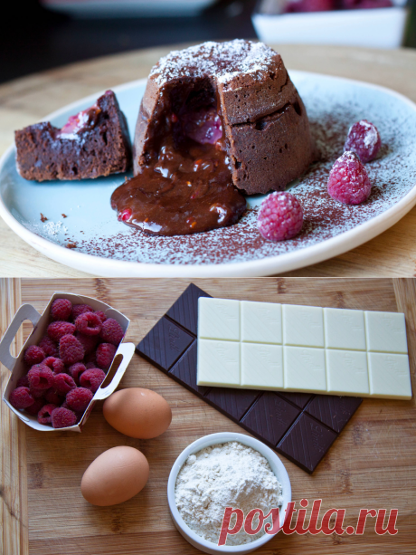 Рецепты: Фондан с двумя видами шоколада и малиной | Houzz Россия