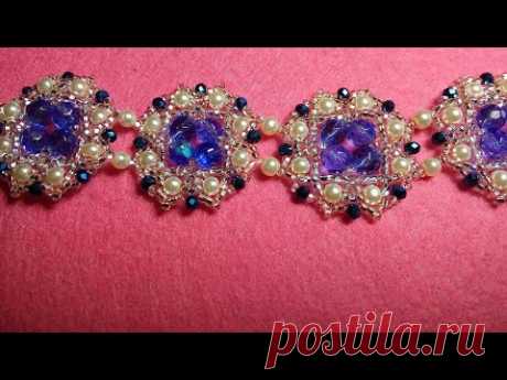 Нарядный браслет из бисера. Fancy bead bracelet (часть1)