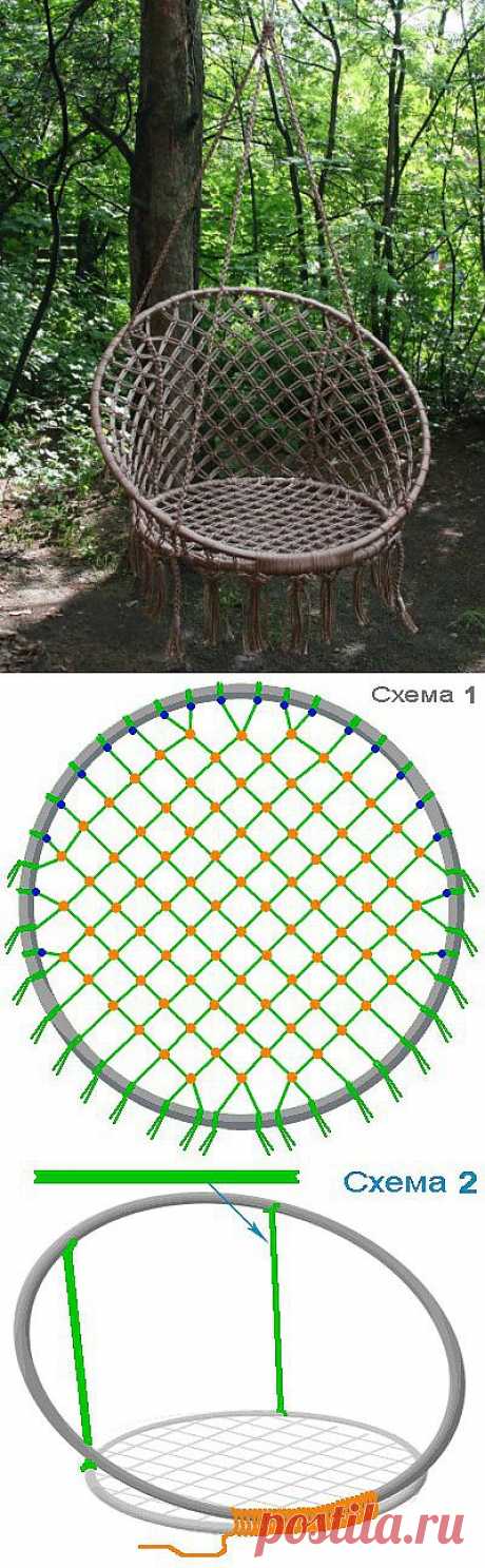 Плетём подвесное кресло.МК..