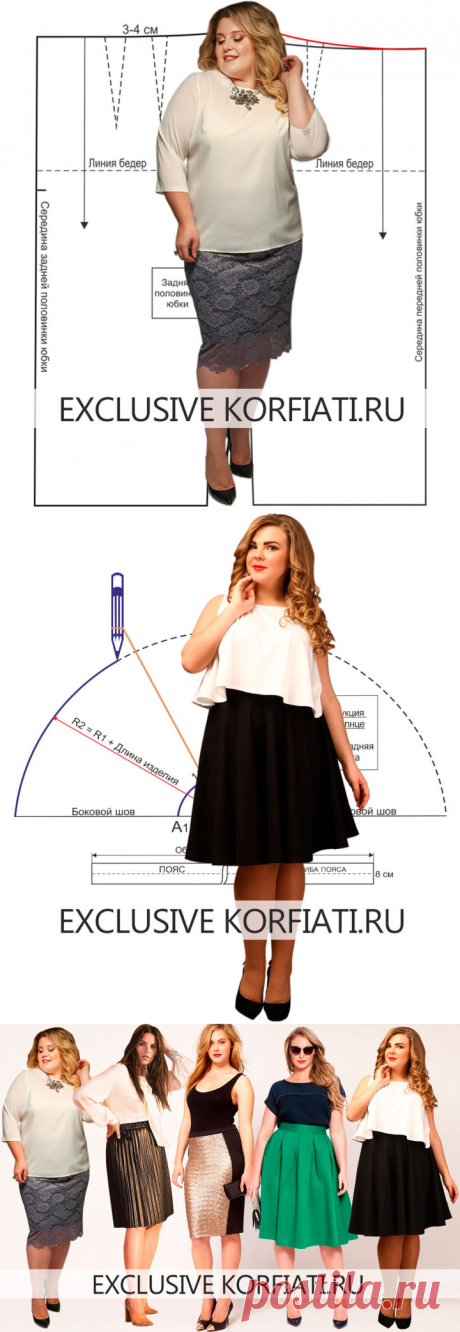 Выкройки юбок больших размеров от Анастасии Корфиати