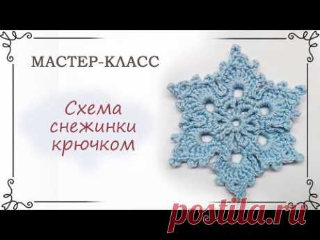 Схема красивой снежинки крючком с описанием