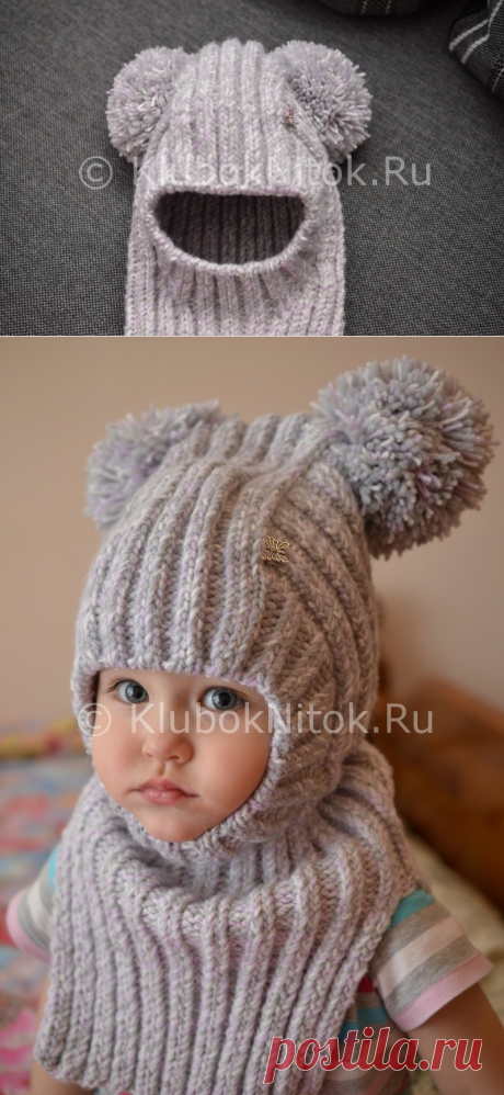 Шапочка-шлем для малышки | Вязание для девочек | Вязание спицами и крючком. Схемы вязания.