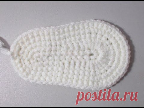 Подошва для пинетки - вязание крючком - Crochet sole booties