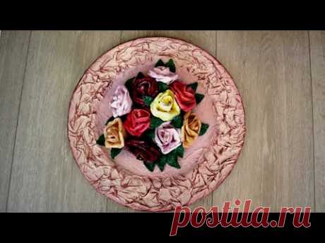 DIY from a plastic plate with plaster flowers | How to make artificial flowers with  plaster