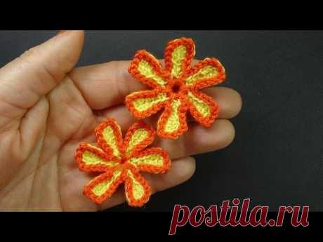 Вязаный цветок Crochet flower pattern 92