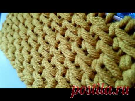 Вяжем ковровый узор спицами🌻 knitting pattern.