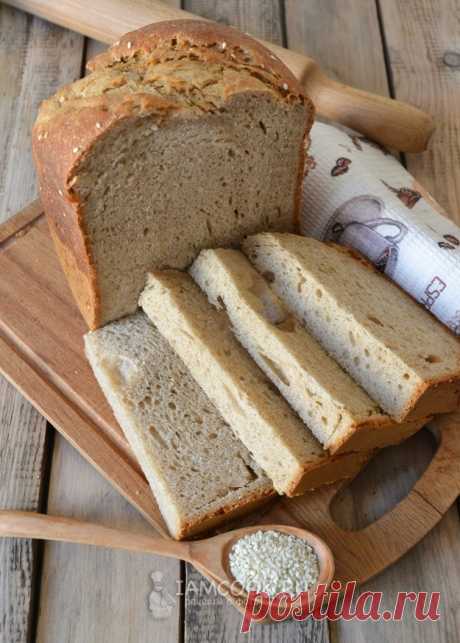 Хлеб из ржано-пшеничной муки с кунжутом (в хлебопечке) — рецепт с фото на Русском, шаг за шагом. Проверенный рецепт хлеба из ржано-пшеничной муки с кунжутом. Хлеб готовится в хлебопечке Moulinex. #хлеб #выпечка #хлебопечка #хлеб_в_хлебопечке #домашний_хлеб #рецепт