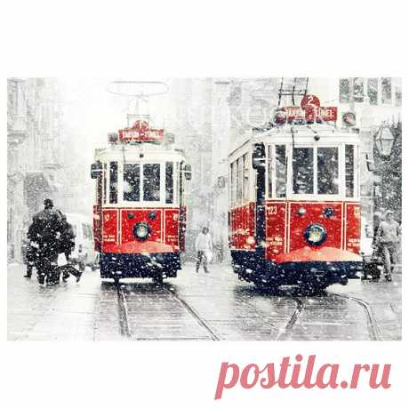 Wall decor SALE Winter Photography Tram photography by gonulk