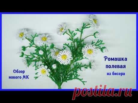 Обзор МК «Ромашка полевая из бисера». // «Chamomile Meadow Bead».