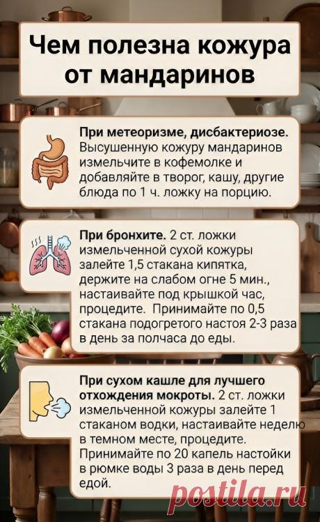 Чем полезна кожура мандаринов