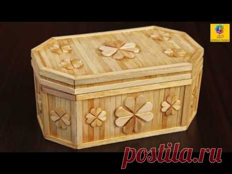 DIY Jewellery Box from Popsicle Stick and Cardboard | Handmade Jewellery Box | Popsicle Craft Idea