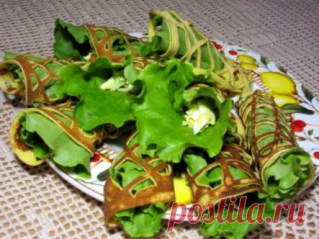 Заряжаемся витаминами)) Закуска в салатных листьях и кружевных блинах — Фактор Вкуса