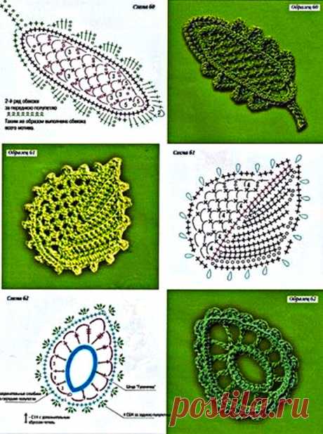 Узоры и схемы листиков — Сделай сам, идеи для творчества - DIY Ideas