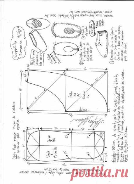 Sapatilha de tecido - DIY - molde, corte e costura - Marlene Mukai