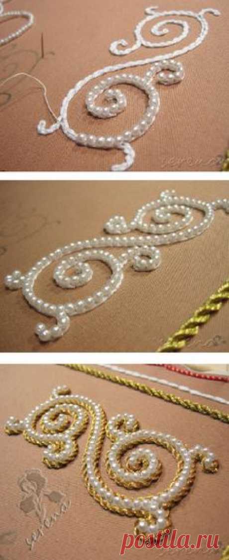 Traditional Russian Pearl-embroidery beading. Bel, then…