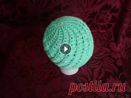 Шапочка под кардиган крючком (для начинающих)/Crochet hat. Очень легкая шапочка, универсальный рисунок, можно вязать и осенние, и летние варианты. Вам понадобится 50 грамм пряжи, крючок № 3 Ссылка на пряжу : С...