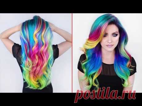 Rainbow Hair Color Transformations | Creating colorful hair