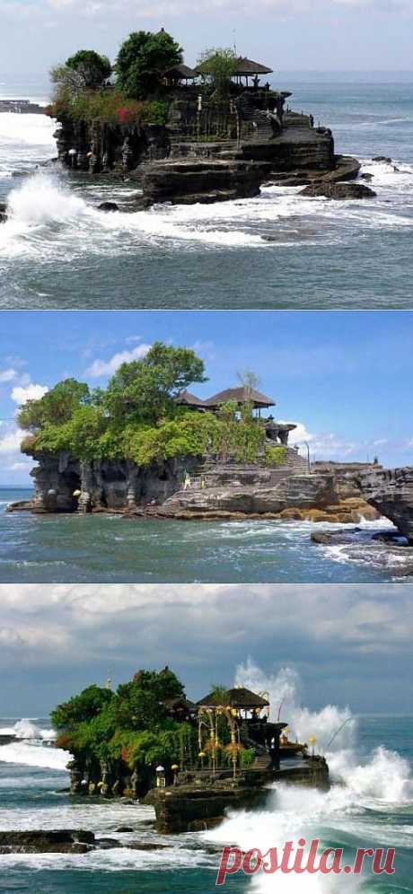 Танах Лот - это скалистое формирование, которое находится возле острова Бали в Индонезии. Это очень популярное место среди туристов. Во-первых, здесь находится паломнический храм, а во-вторых, здесь прекрасное место для фотографов.
