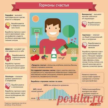 Инфографика. Какие чувства вызывают в человеке гормоны счастья: Большие фото новости: ты увидишь мир