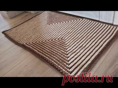 Обзор по вязанию крючком 3D коврика