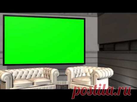 Virtual Studio Background with Green Screen wall - free use