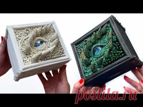 DIY Beautiful box made from recycled book pages | 3d dragon eye made of modelling clay