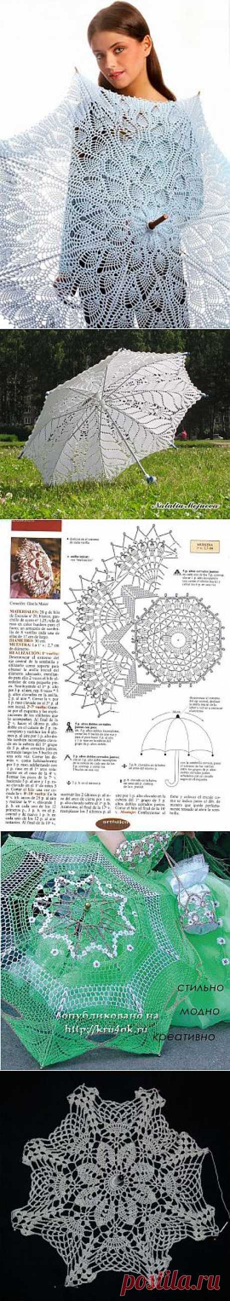 Зонты вязаные крючком.