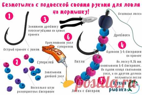 Безмотылка с подвеской, изготавливается на раз-два | Кухня рыбака | Яндекс Дзен