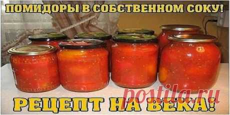 Томаты в собственном соку на зиму: