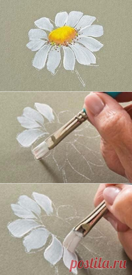 Рисуем скромную ромашку — Сделай сам, идеи для творчества - DIY Ideas