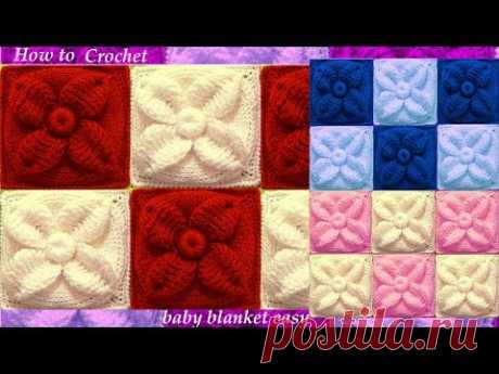 Como tejer con Ganchillo Crochet punto de hojas acolchadas en doble relieve