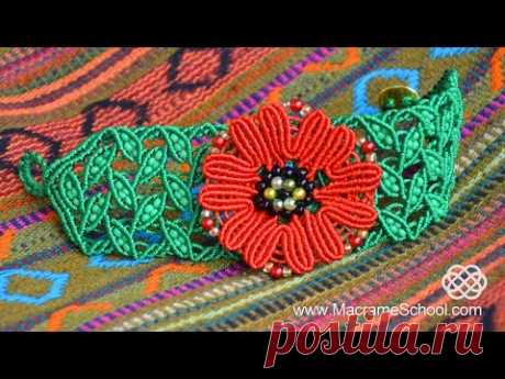 DIY Macramé Leaf Bracelet with Poppy - YouTube