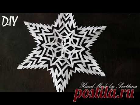 Снежинка из бумаги Как вырезать снежинки Схема Snowflakes from paper Schneeflocke aus Papier 12