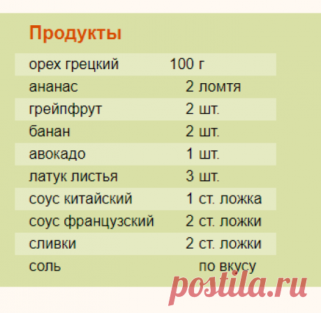 Рецепт: Салат «Экзотический» на RussianFood.com