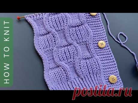 Красивый узор с ребристой структурой [+СХЕМА] для вязания кардигана, свитера, шали💜Nice Knit Stitch