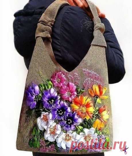 ​Восхитительные сумки с цветочной вышивкой лентами