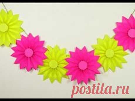 DIY Paper Rosettes Garland for Simple Party Decorations on Budget