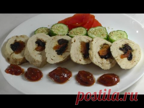 Куриные рулетики с черносливом и курагой.Куриные грудки.Chicken rolls with prunes and dried apricots