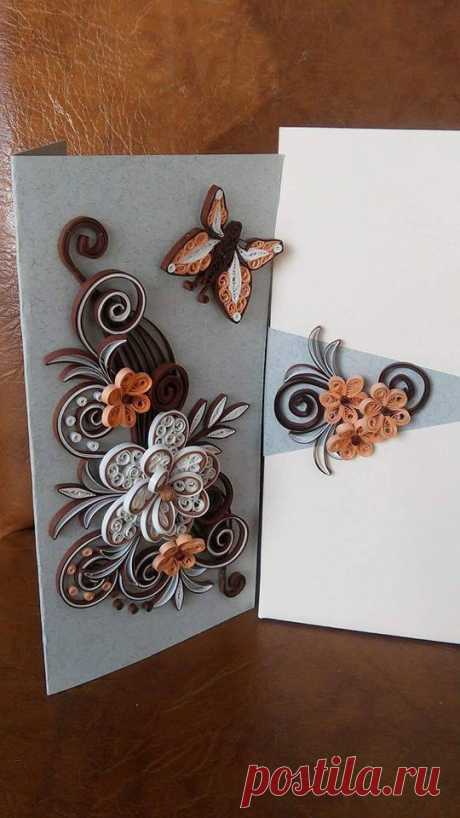 Quilling card with box от Byushandmade на Etsy