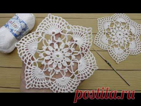 Красивый ажурный МОТИВ вязание крючком Beautiful Crochet Pattern knitting Tutorial for beginners