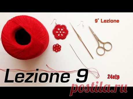 Chiacchierino Ad Ago - 9˚ Lezione Orecchino a Fiore Seconda Parte Bijoux Tutorial Come Fare Tatting - YouTube