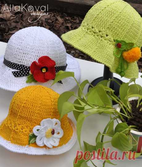 Шляпки крючком “Garden Party” « Knits4Kids