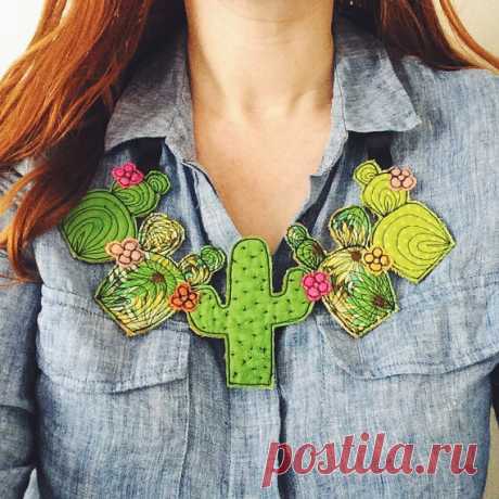 Cactus succulent neckpiece