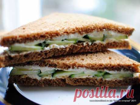 Классический английский сандвич с огурцом (Cucumber sandwich). Пошаговый фото рецепт.