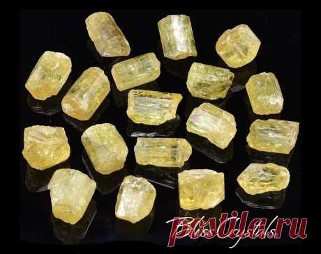 2 Gemmy YELLOW APATITE Rough Crystal Small Size (25 Carat TW) Mineral for Motivation Positive Energy #JN02 BlissCrystals