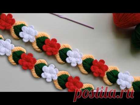 Flower Toran Patti design #Crochet Pattern #Jhalar ki Patti #Woolen art and Craft.